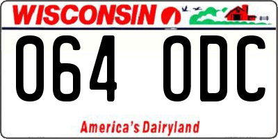 WI license plate 064ODC