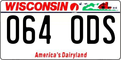 WI license plate 064ODS