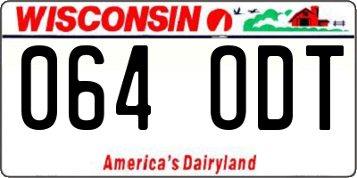 WI license plate 064ODT