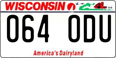 WI license plate 064ODU