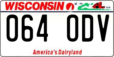 WI license plate 064ODV