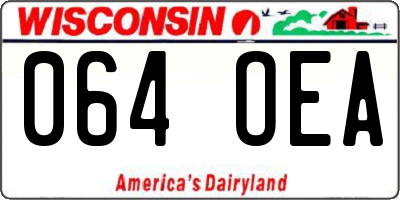 WI license plate 064OEA