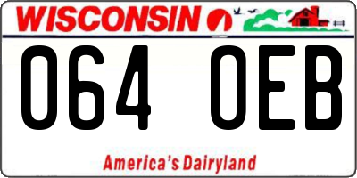 WI license plate 064OEB