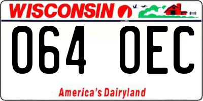 WI license plate 064OEC