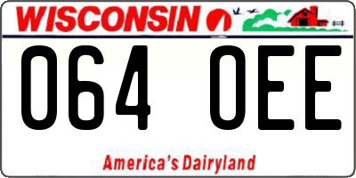 WI license plate 064OEE