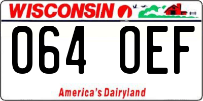 WI license plate 064OEF