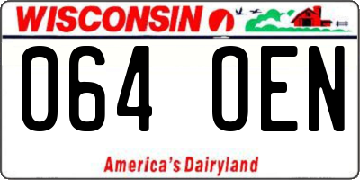 WI license plate 064OEN