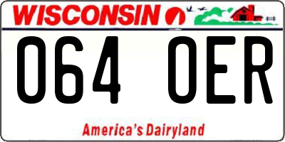 WI license plate 064OER