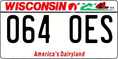 WI license plate 064OES