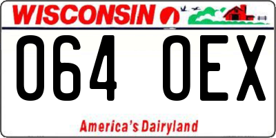 WI license plate 064OEX