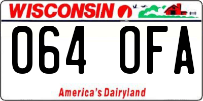 WI license plate 064OFA