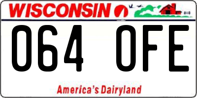 WI license plate 064OFE