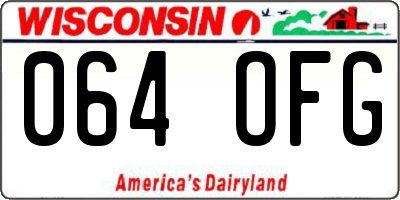 WI license plate 064OFG