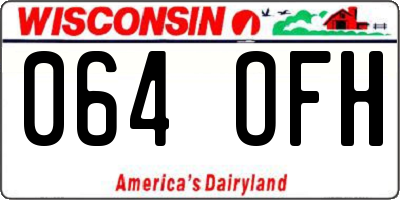 WI license plate 064OFH