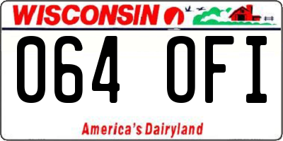 WI license plate 064OFI