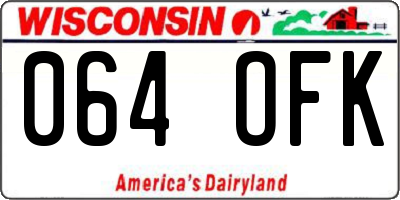 WI license plate 064OFK
