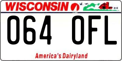 WI license plate 064OFL