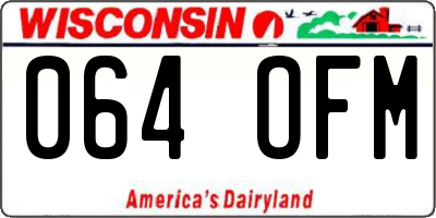 WI license plate 064OFM