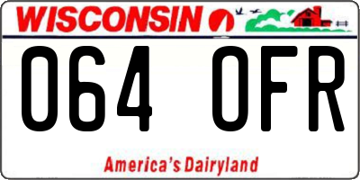 WI license plate 064OFR