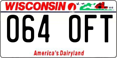 WI license plate 064OFT