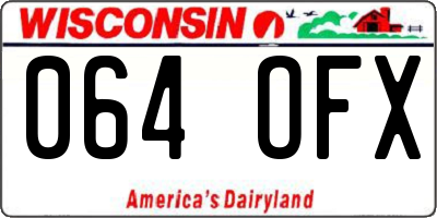 WI license plate 064OFX