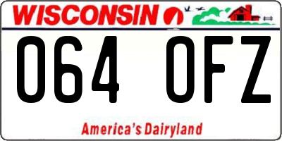 WI license plate 064OFZ