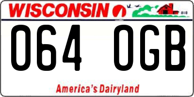 WI license plate 064OGB