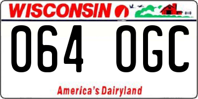 WI license plate 064OGC