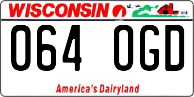 WI license plate 064OGD