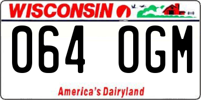 WI license plate 064OGM