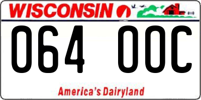 WI license plate 064OOC