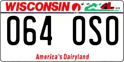 WI license plate 064OSO