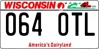 WI license plate 064OTL