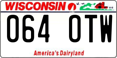 WI license plate 064OTW