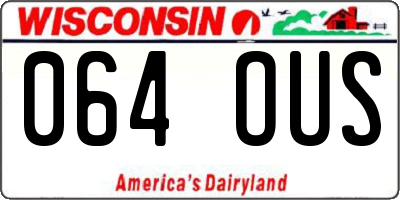 WI license plate 064OUS