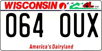 WI license plate 064OUX