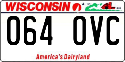 WI license plate 064OVC
