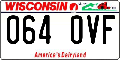 WI license plate 064OVF