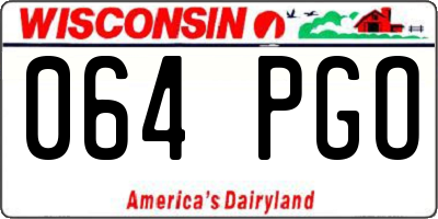 WI license plate 064PGO