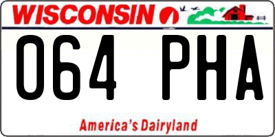 WI license plate 064PHA