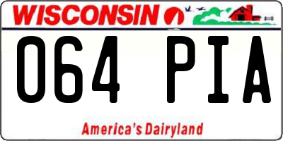 WI license plate 064PIA