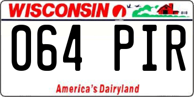 WI license plate 064PIR