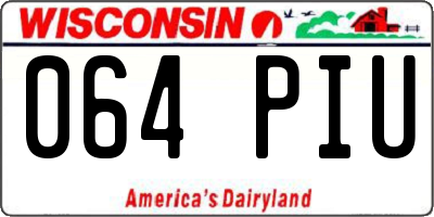 WI license plate 064PIU