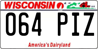 WI license plate 064PIZ