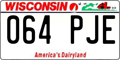 WI license plate 064PJE