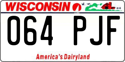 WI license plate 064PJF