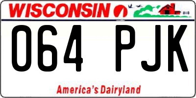 WI license plate 064PJK