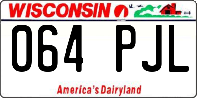 WI license plate 064PJL