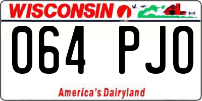 WI license plate 064PJO
