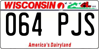 WI license plate 064PJS